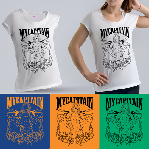 Create a catchy design tee-shirt for a sexy girl