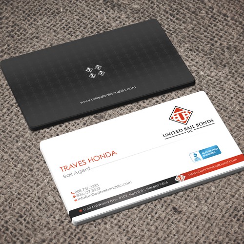 Creative eye catching business card design for bail bonds company Design by Azzedine D