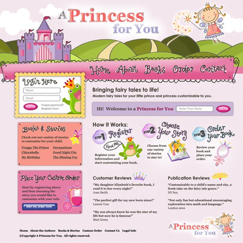 Customizable fairy tales website Diseño de KT Design, LLC