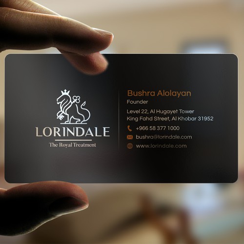 Create a luxury business card for concierge services