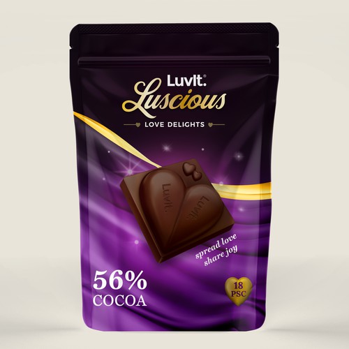 Design a standout label for a Premium Chocolate Homepack Design by Radmilica