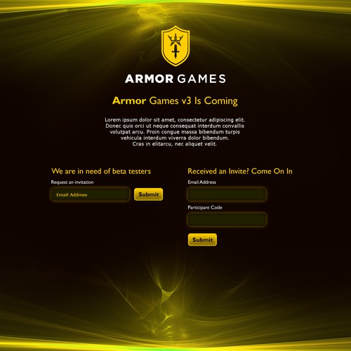 Breath Life Into Armor Games New Brand - Design our Beta Page Design by manustudio