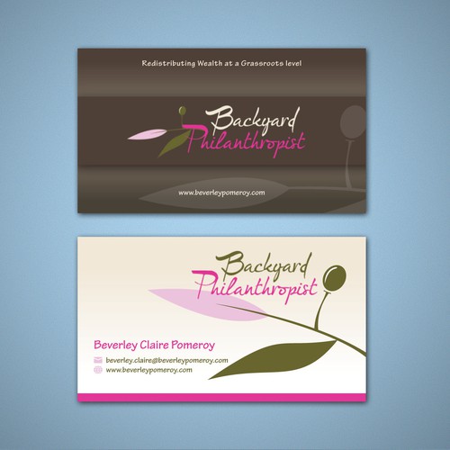 Backyard Philanthropist needs a new business card design Design by Tcmenk