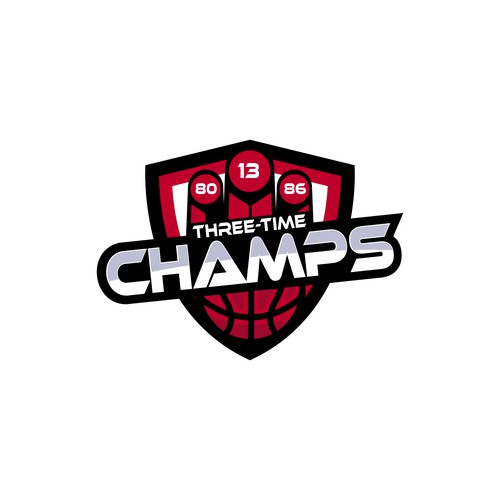 Basketball Logo for Team 'Three-Time Champs' - Your Winning Logo Featured on Major Sports Network Design by BRANDIT+