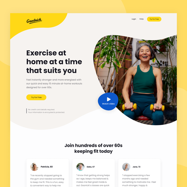 Website design for wellness platform