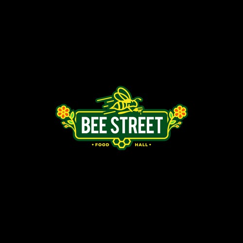 BeeStreet - a ghost kitchen Food Hall logo! Design by KLBRS