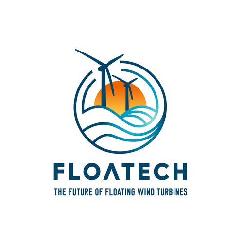 Creation of a logo for a wind turbine research project: FLOATECH Design by Jay Little Design