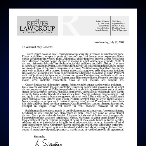 Law Firm Letterhead Design Design by NBatterson