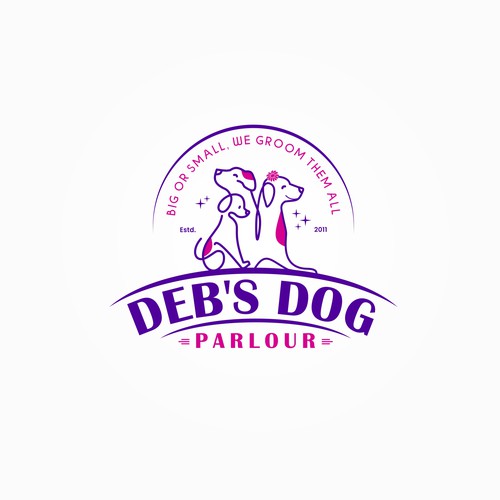 clean, fun lines incorporating dogs for grooming Design by i-ali