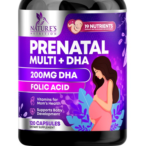 Prenatal Vitamins Label Design needed for Nature's Nutrition Réalisé par rembrandtjurin