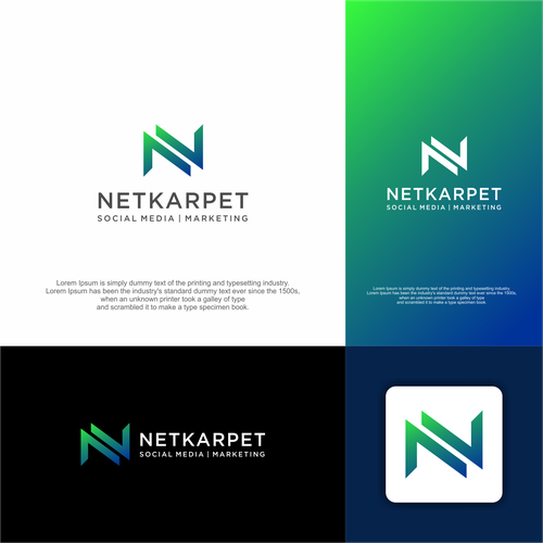 Let's design a visually striking logo for NETKARPET, a marketing agency! Design by Nirlinadi