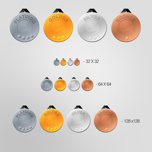 Subscription Level Icons (i.e. Bronze, Silver, Gold, Platinum) Design by Dana Chichirita