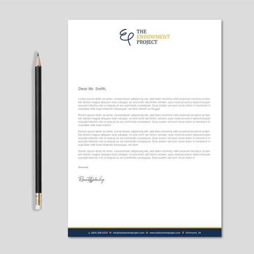 Clean, simple note design, The Endowment Project Design by LAXMI DESIGNHUB