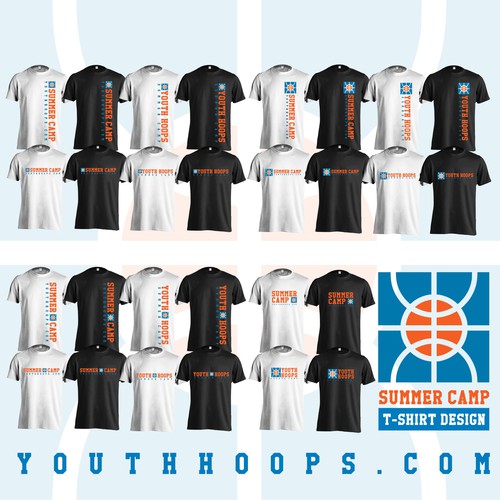 Clean tshirt design for a summer basketball camp. Tshirt contest