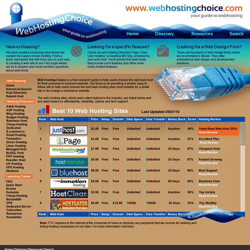 Redesign WebHostingChoice.com Design by mandrej