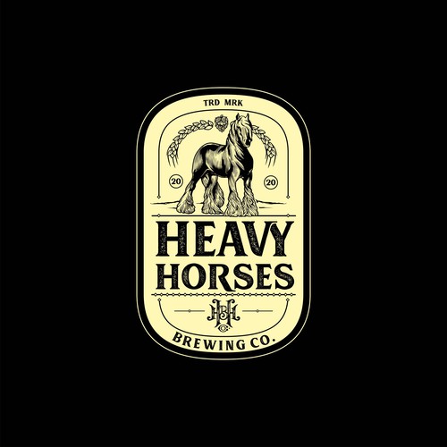 Vintage horse logo for a local brewery Design by F.canarin