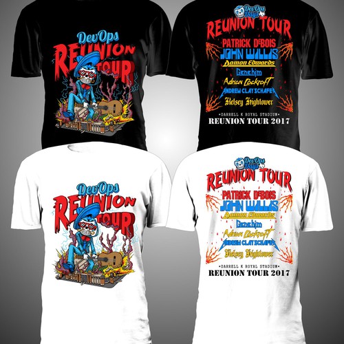 Monsters of devops - create a rock band reunion tour style shirt