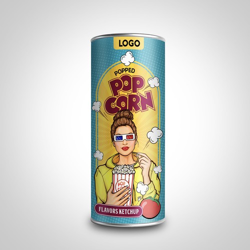 Premium Quality Popped Pop Corn Packaging Design by sougatacreative