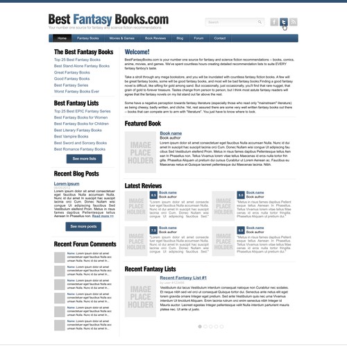 Help Best Fantasy Books with a new website design Design by Dana-s