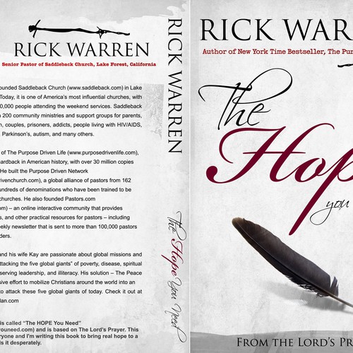 Design Rick Warren's New Book Cover Design by Sherman Jackson