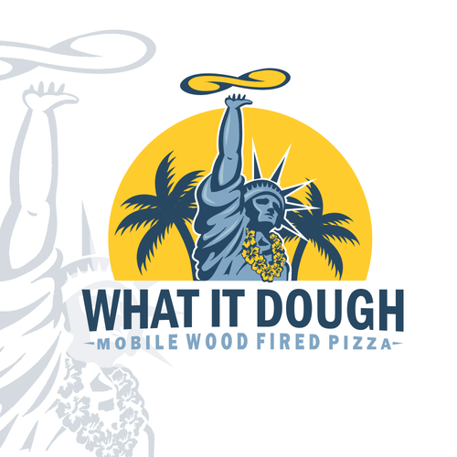 Hawaiian Wood Fired Pizza Logo Diseño de 2MDesigns