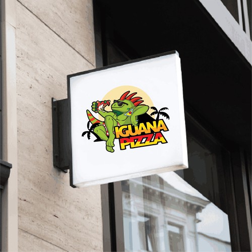 Create a playful logo for Caribbean "Iguana Pizza" restaurant Design by CAKPAN