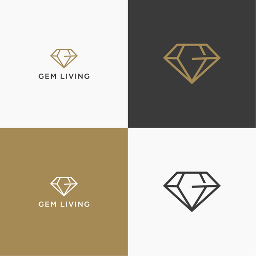 Geometrical, minimalist, modern brand design for Gem Living Design by aliefART