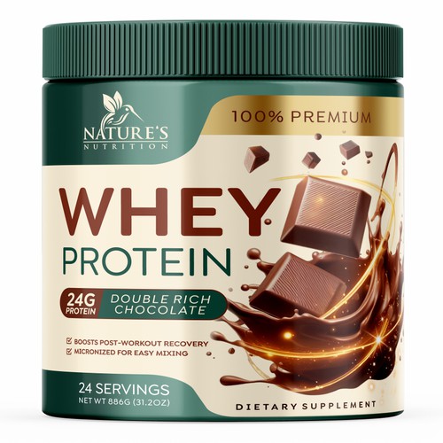 Tasty Whey Protein Chocolate Design Needed for Nature's Nutrition Design by GenScythe