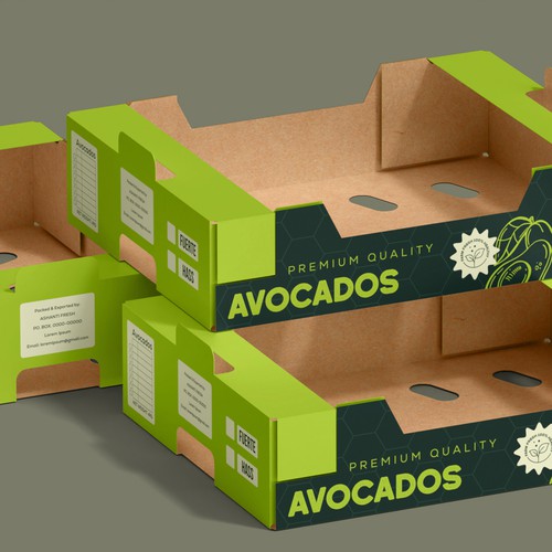 Avocado export box design Design by CUPEDIUM