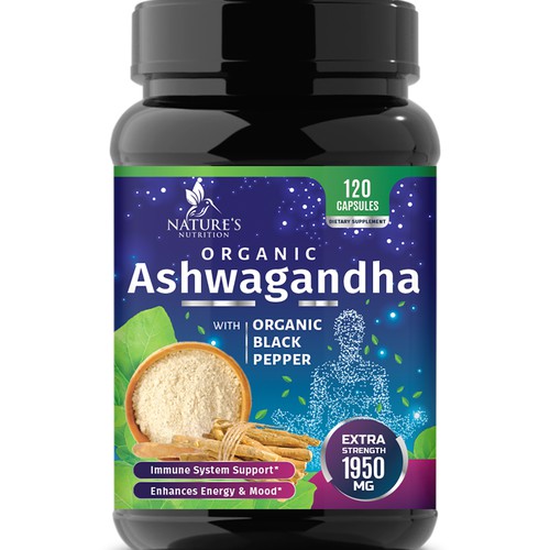 Natural Ashwagandha Capsules Design Needed for Nature's Nutrition Design réalisé par Wfemme