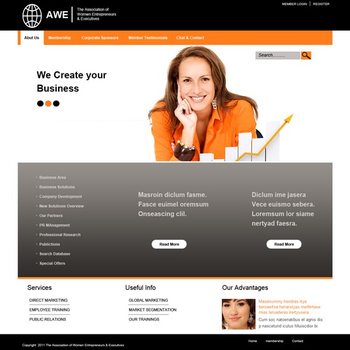 Create the next Web Page Design for AWE (The Association of Women Entrepreneurs & Executives) Design by Paradise
