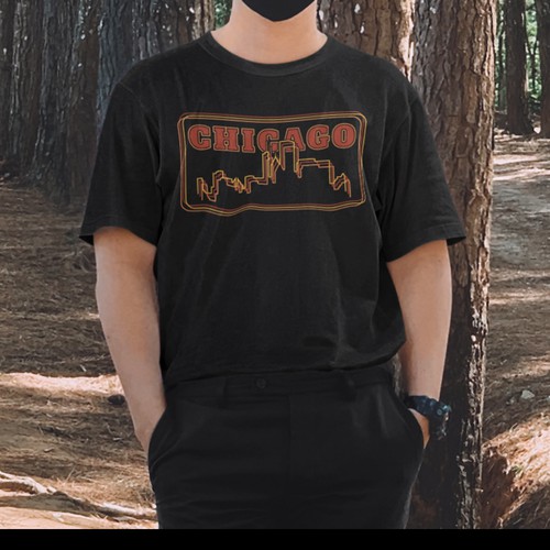 One of a Kind Chicago Themed T-Shirt Design by HATO.