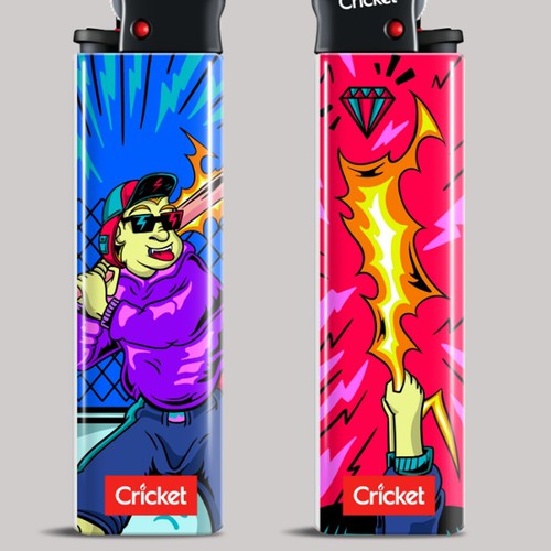 Create illustrations for a limited collection of Cricket Lighters (Multiple Winners) Design by brightoneart