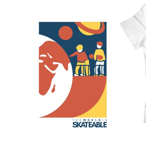 The World is Skateable ... and we need an awesome tee design Design réalisé par joelesse