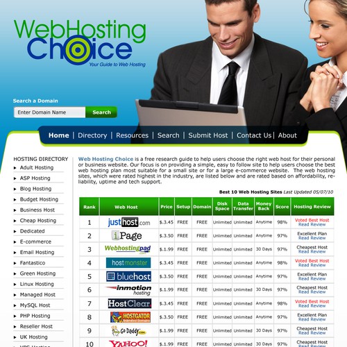 Redesign WebHostingChoice.com Design by ArsDesigns!