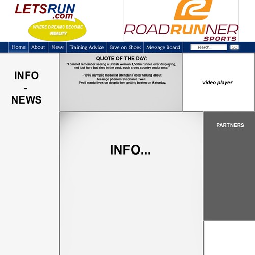 LetsRun.com Homepage Re-Design/Cleanup Diseño de FrzDesigns