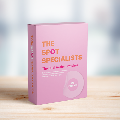 Pimple Patch PACKAGING to appeal to FEMALE BEAUTY user Design by Katyaa
