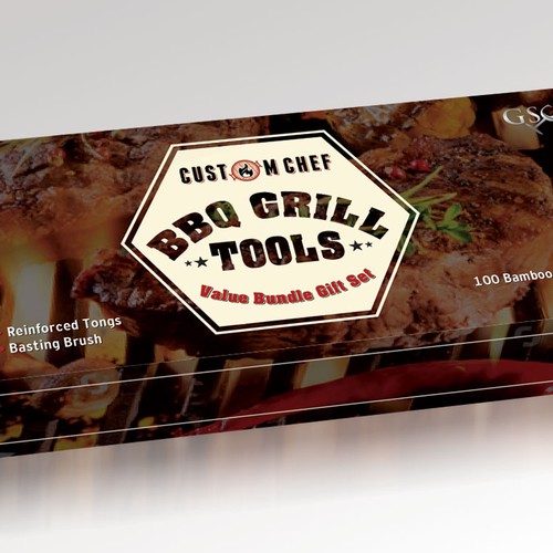 Custom BBQ Grill Tools Package - New Brand. Your help needed! Design réalisé par point0works