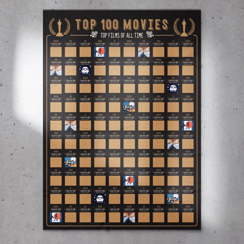 Scratch off Poster - Top 100 Movies Scratch off Poster Design von Alexandr Cerlat