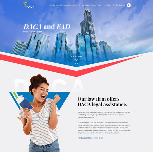 Immigration Work Permit Site Focused Redesign Design by MercClass