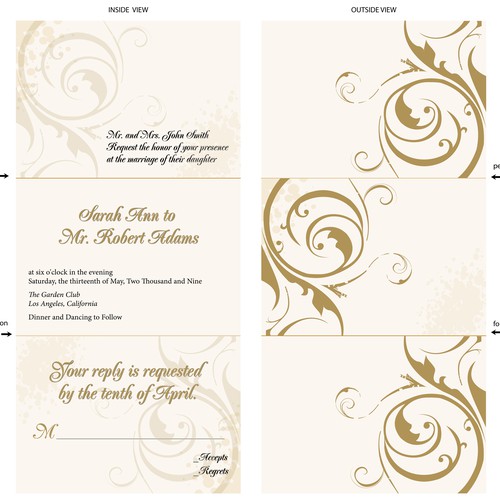 Letterpress Wedding Invitations デザイン by Icca