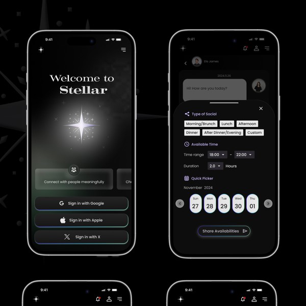 UI/UX design for dating app