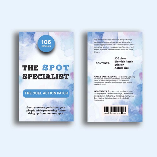 Pimple Patch PACKAGING to appeal to FEMALE BEAUTY user Design by 04kk graphics