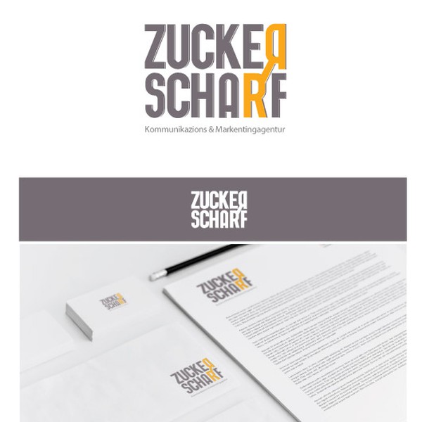 Rattenscharfes Logo-Design für neue Kommunikationsagentur zuckerscharf