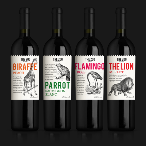 Create a Zoo Theme wine label Réalisé par TristanV