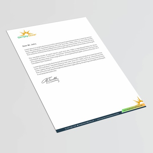 "Renewable Energy Company Letterhead" Design réalisé par thinkweb art