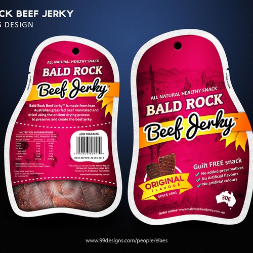 Beef Jerky Packaging/Label Design Diseño de eLaeS