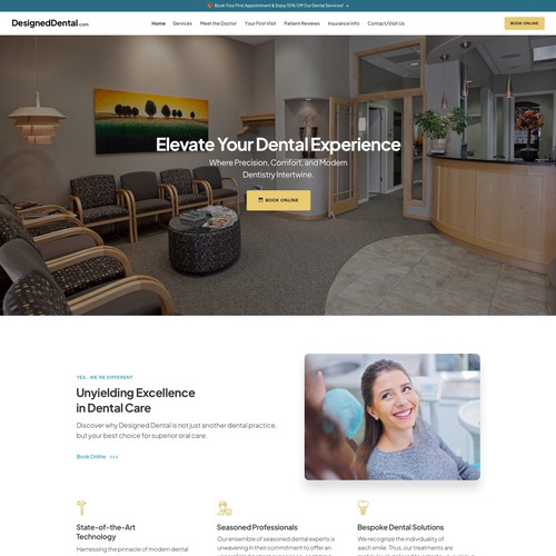 Home page for dental practice Design by keilaMaria