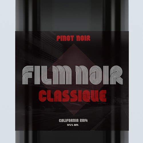 Movie Themed Wine Label - Film Noir Classique Design von kanamekura