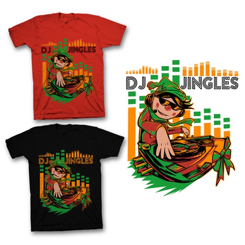 Create a great caricature of DJ Jingles spinning the Christmas hits! Design by Nggoplem